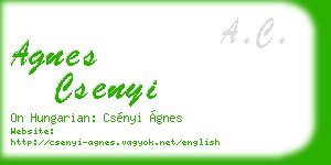 agnes csenyi business card
